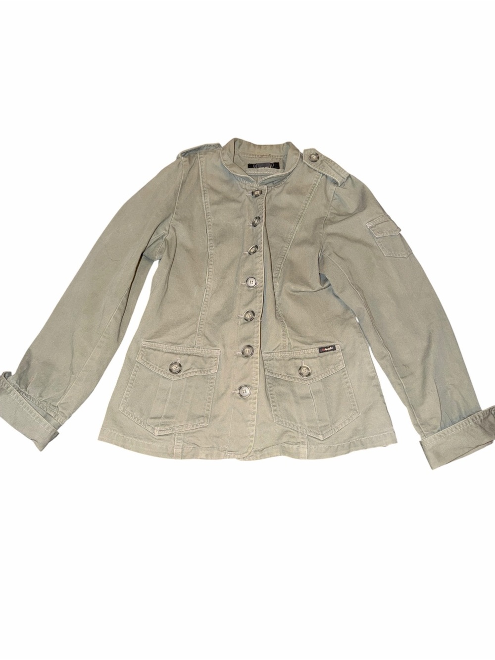 Angels Girls' Sage Green Button-Front Utility Jacket